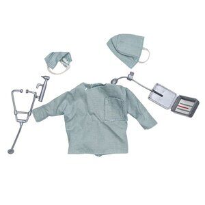 Vintage Ken Doll Doctor Surgeon Outfit Clothing Scrubs Green Stethoscope Mask